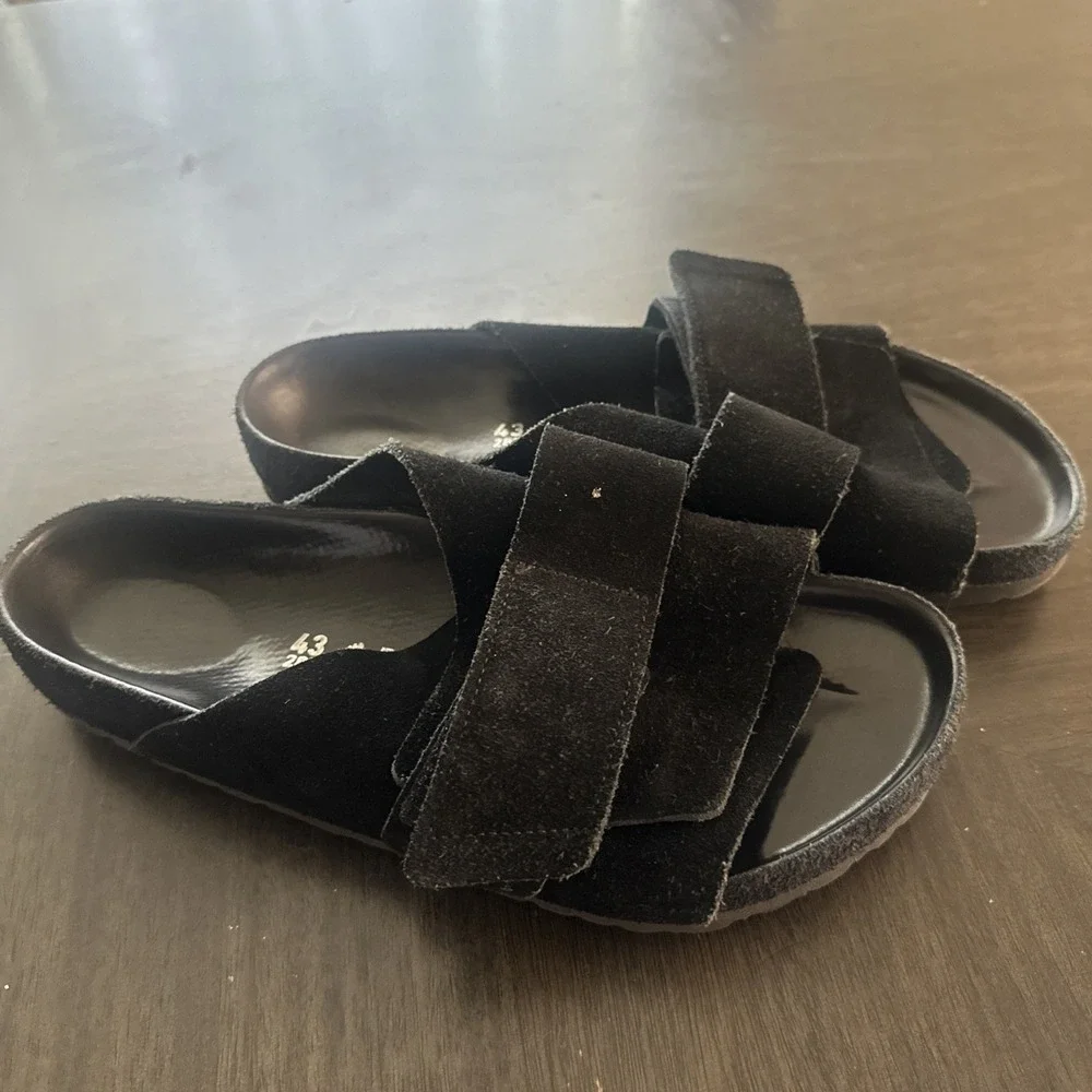 Birkenstock Kyoto Exquisite Sandal Suede Leather Black Narrow Mens 43 US 10